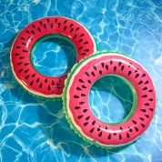 картинка Надувной круг для плавания детский от 3 лет плавательный арбуз для бассейна красный