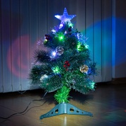 картинка Искусственная новогодняя светодиодная елка с ягодами и шишками и LED звездой