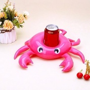 картинка Пляжный надувной подстаканник для напитков в бассейн розовый краб