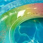 Надувной круг для плавания детский от 3 лет плавательный с блестками для бассейна радужный