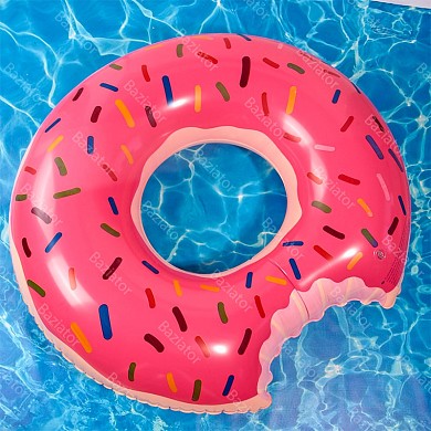 Надувной круг для плавания детский от 3 лет плавательный пончик для бассейна розовый
