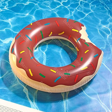 Надувной круг для плавания детский от 3 лет плавательный пончик для бассейна шоколадный 