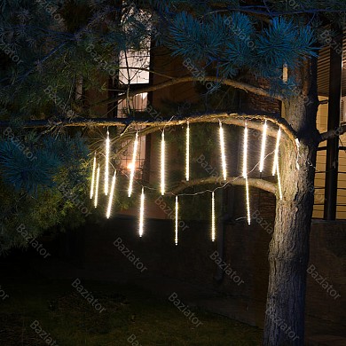 Новогодняя светодиодная гирлянда уличная Тающие Сосульки бегущие огни 8 ламп с коннектором