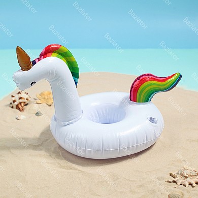 Пляжный надувной подстаканник для напитков в бассейн единорог