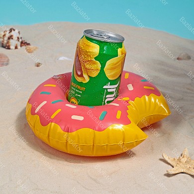 картинка Пляжный надувной подстаканник для напитков в бассейн пончик