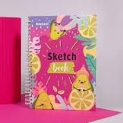картинка Скетчбук блокнот А5 с твердой обложкой на кольцах для карандаша и маркеров для рисования творчества