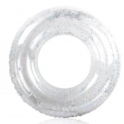 картинка Пляжный надувной прозрачный круг для плавания с серебрянными блестками