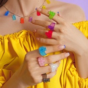 картинка Кольцо акриловое женское мармеладные мишки украшение для девушек и девочек модная бижутерия 2022