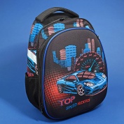 картинка Ранец рюкзак школьный для мальчиков ортопедический для первоклассника машина с рисунком