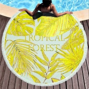 картинка Круглое пляжное покрывало  Tropical Forest 150 cм микрофибра