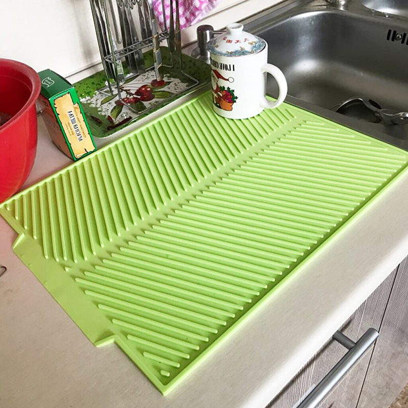 Силиконовый коврик сушилка для сушки посуды 38.5x25 см  со .