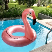 картинка Пляжный надувной круг Фламинго (Pink Gold Flamingo) розовое золото для плавания