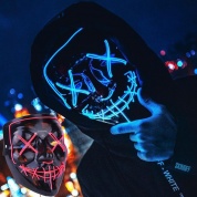 картинка Неоновая маска для праздника Судная ночь The purge