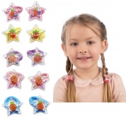 картинка Комплект детских резинок для волос прозрачные звездочки с морковкой и блестками внутри