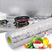 картинка Многоразовая самоклеящаяся алюминиевая фольга масло-защитная огнестойкая пленка для кухни 300х60 см