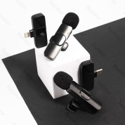 картинка Беспроводной петличный микрофон Wireless Microphone для записи звука на телефон планшет ноутбук