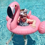 картинка Детский надувной круг с трусами для плавания и спинкой Фламинго Pink Flamingo