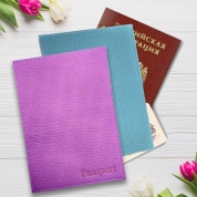 картинка Кожаная обложка на паспорт с картхолдером женская