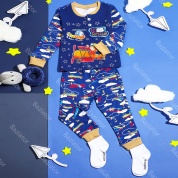 картинка Пижама детская домашняя хлопковая для мальчика штаны и кофта для сна с принтом