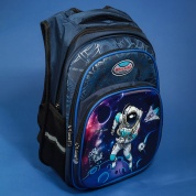 картинка Ранец рюкзак школьный для мальчиков портфель ортопедический для первоклассника с рисунком Космонавт