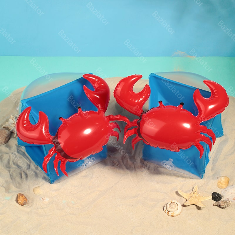  надувные детские красные крабики 2 шт. для плавания  .
