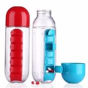 картинка Бутылка для воды с таблетницей Pill Vitamin Water Bottle