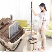 картинка Комплект для уборки полов самоочищающаяся швабра с двухсекционным ведром Scratch cleaning mop 6л