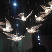 картинка Новогодняя светодиодная гирлянда Парящие Птицы 3,5 м 8 птиц с подвесами светильник ночник детский