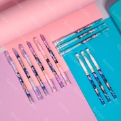 картинка Набор детских синих гелевых ручек пиши-стирай для мальчиков девочек со стираемыми чернилами Аниме