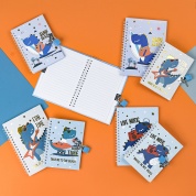 картинка Детский подарочный блокнот для мальчиков и девочек для записей в линейку с замочком Динозавр