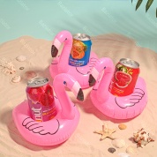 картинка Пляжный набор надувных подстаканников для напитков в бассейн на пляж Фламинго 3шт.