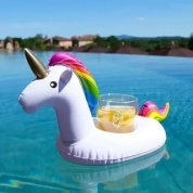 картинка Надувной подстаканник единорог белый