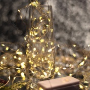 картинка Новогодняя светодиодная гирлянда Роса гибкая нить капля на леске 8 режимов с контроллером от сети