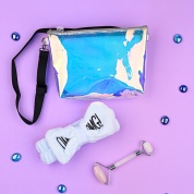 картинка Женский подарочный набор из 3-х предметов Косметичка-сумочка, ролик из натурального кварца, повязка