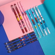 картинка Набор синих гелевых ручек пиши-стирай для мальчиков девочек со стираемыми чернилами Хагги Вагги