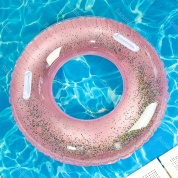 картинка Пляжный надувной круг для плавания с ручками и разноцветными блестками