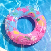 картинка Детский надувной круг для плавания Розовый фламинго Swim Ring