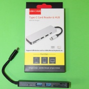 картинка Хаб разветвитель TYPE-C Card Reader & HUB USB 3.0