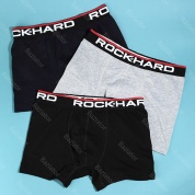 картинка Комплект трусов мужские боксеры хлопок Rockhard 3 шт однотонные