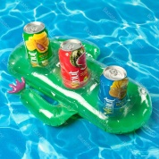 картинка Пляжный надувной тройной подстаканник для напитков в бассейн кактус