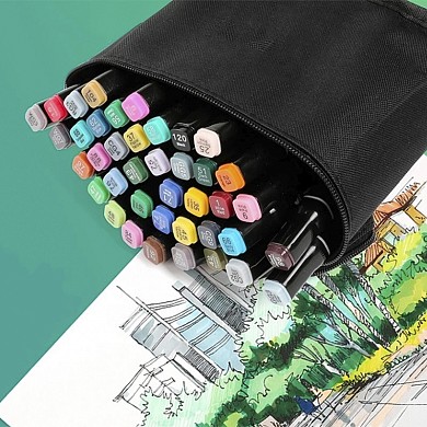 Набор художественных двухсторонних маркеров Touch в сумке