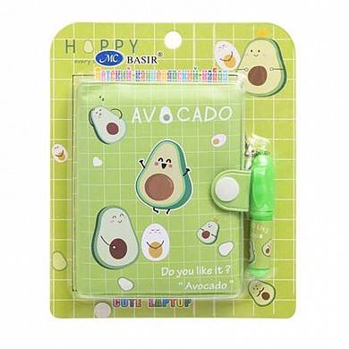 Детский подарочный набор "Весёлый авокадо" (блокнот + ручка) в блистере