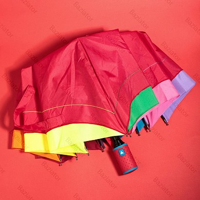 Зонт женский полуавтомат цветной с радугой на краях