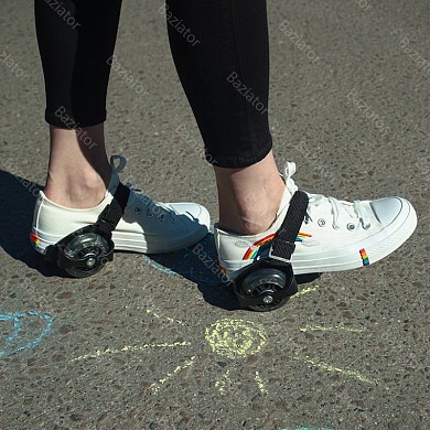 Детские накладные роликовые коньки на пятку/обувь Small whirlwind pulley с подсветкой колес