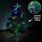 Искусственная новогодняя светодиодная елка с ягодами и шишками и LED звездой