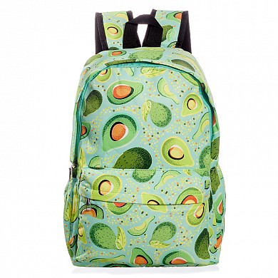 Школьный рюкзак детский для подростка большой авокадо с листочками