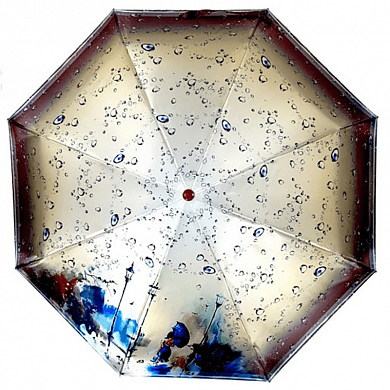 Зонт женский складной автомат Акварель под дождем в подарочной коробке