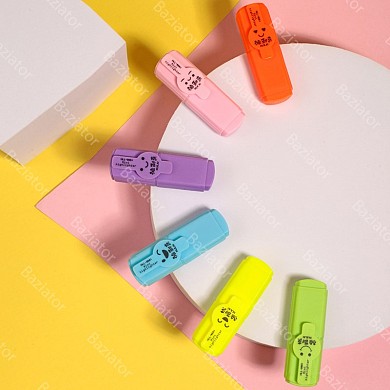 Детский подарочный набор из 6 мини маркеров для начинающих для рисования и выделения текста Амонг ас