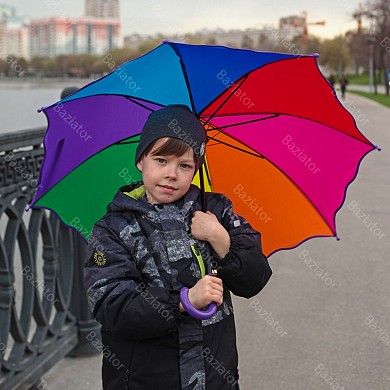Зонт детский для мальчиков и девочек Радужный с волнистой кромкой