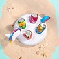Пляжный надувной мини бар "Радужный Единорог" с подстаканниками на 4 стаканчика для напитков